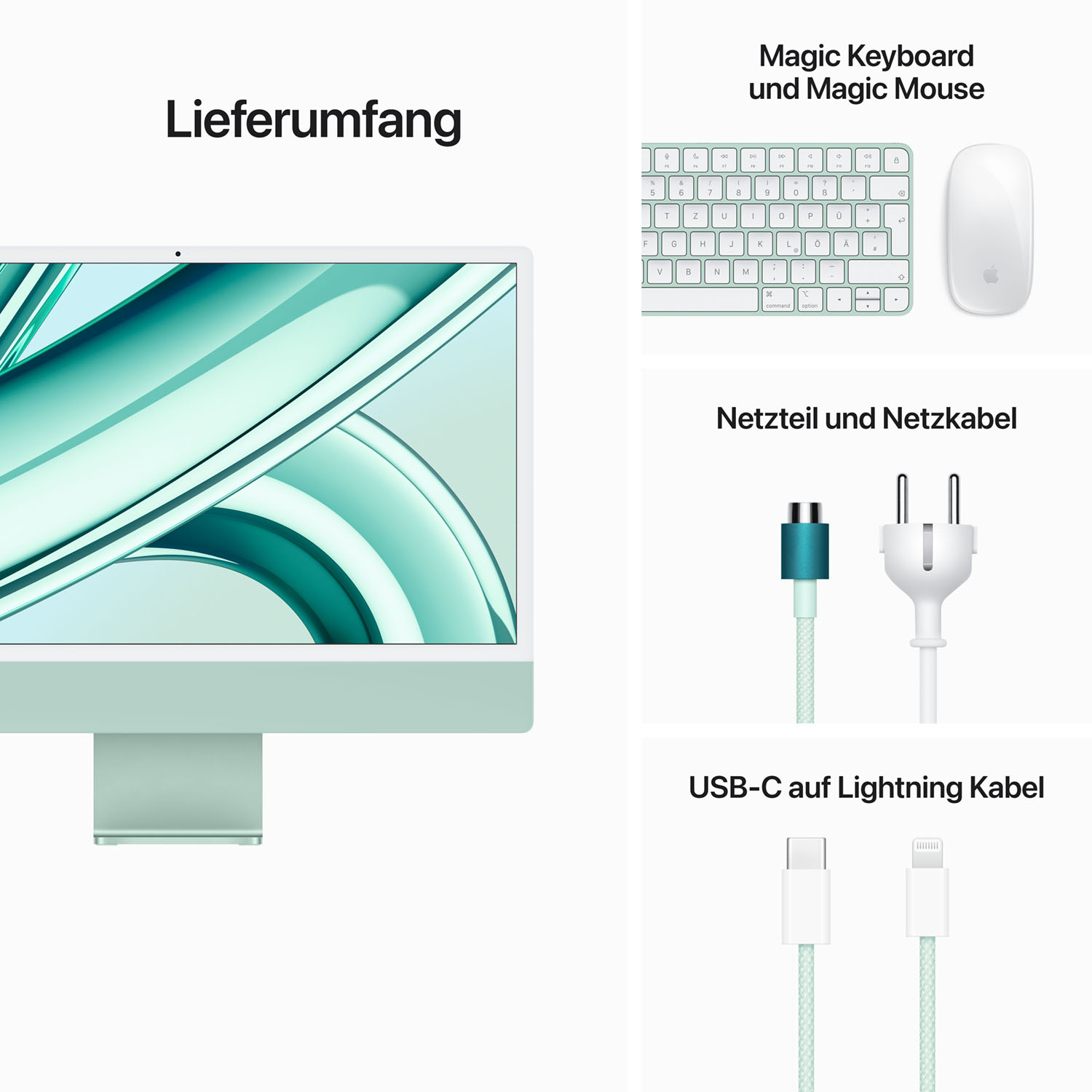 Apple iMac 24'' M3 8-Core CPU 8-Core GPU - 256GB - 8GB Grün - 2023