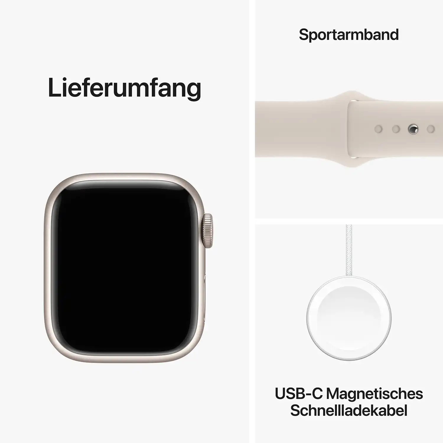 AppleWatch S9 Aluminium 41mm Polarstern (Sportarmband polarstern) S/M