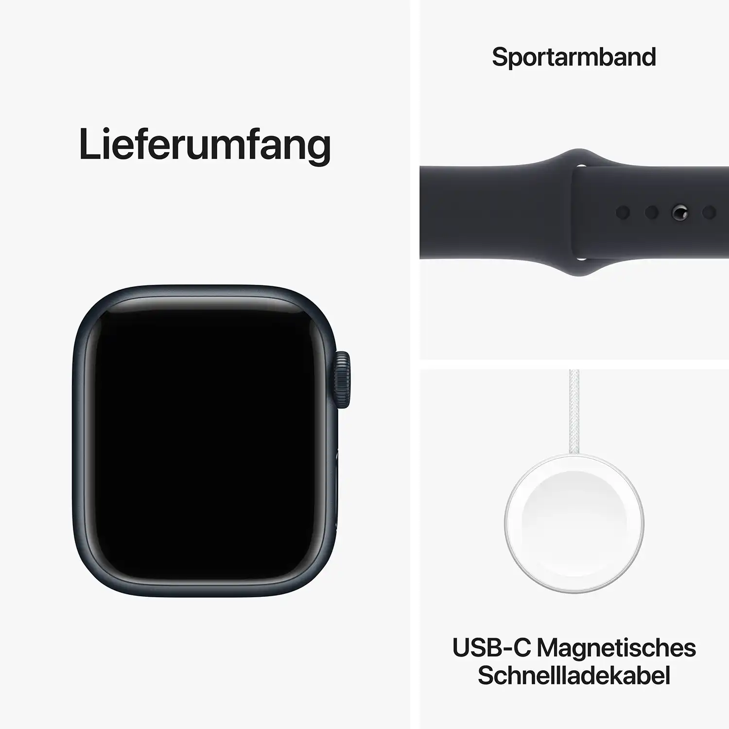 AppleWatch S9 Aluminium 41mm Mitternacht (Sportarmband mitternacht) S/M