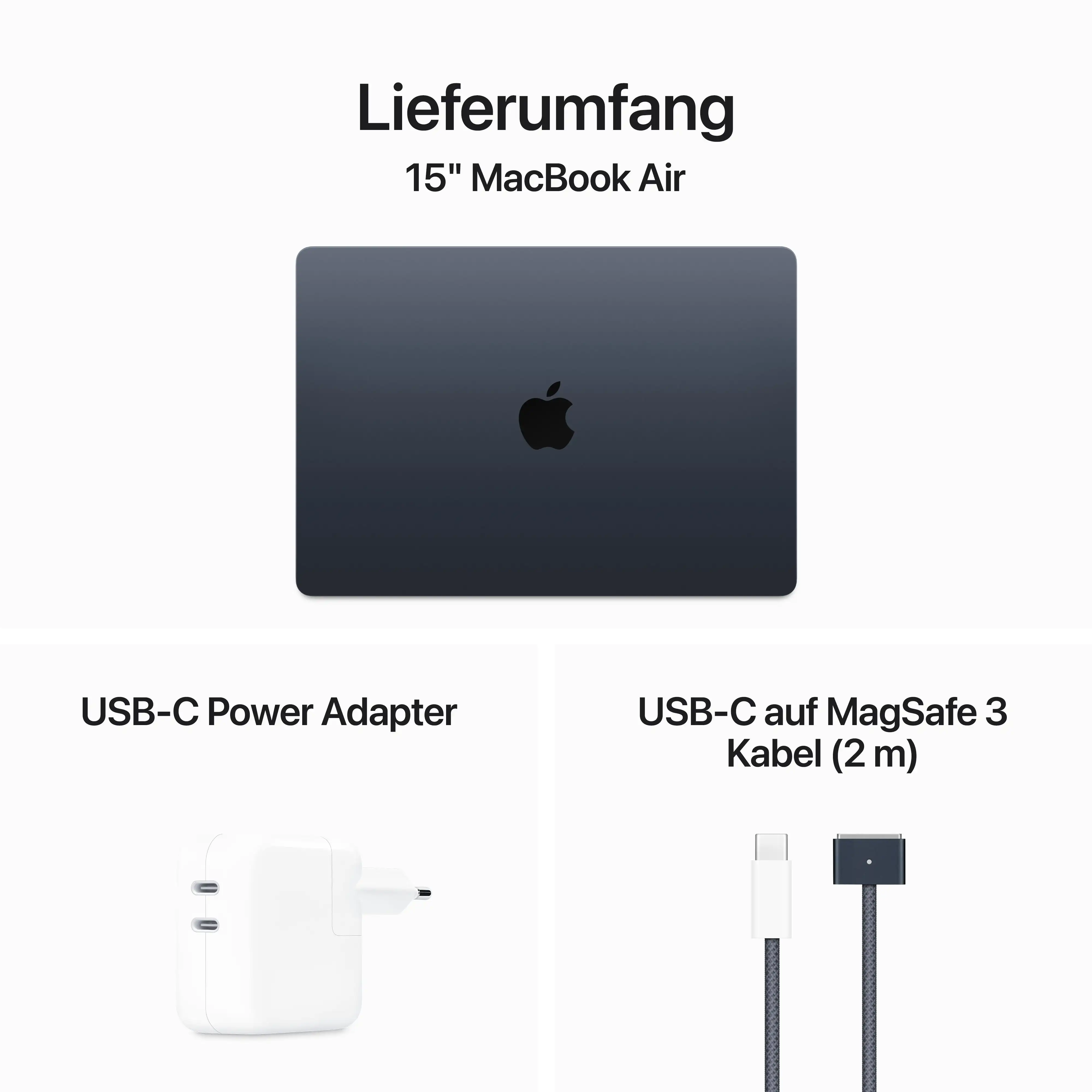 Macbook Air 15'' - M3 8-Core CPU - 10-Core GPU - 8 GB - 256 GB SSD - Mitternacht // 2024