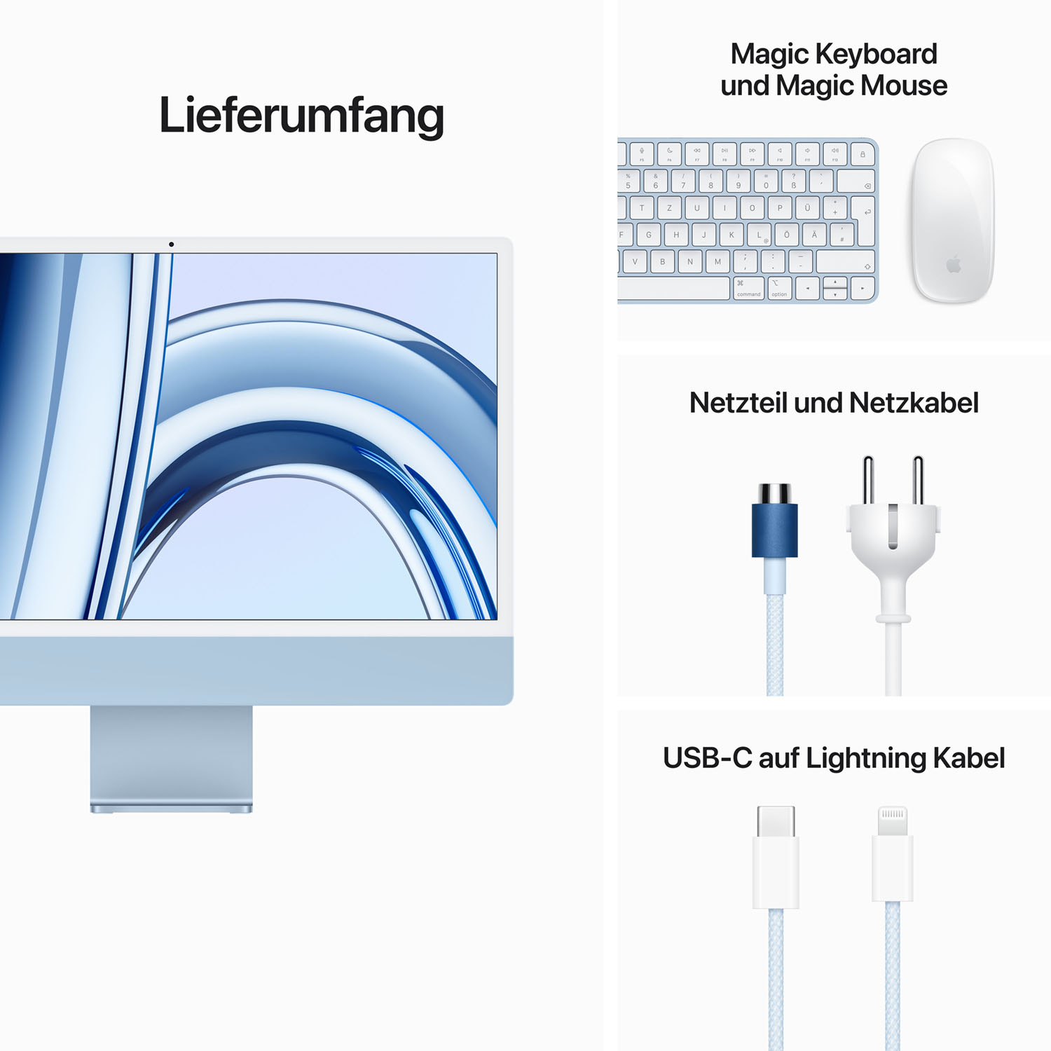 Apple iMac 24'' M3 8-Core CPU 8-Core GPU - 256GB - 8GB Blau - 2023