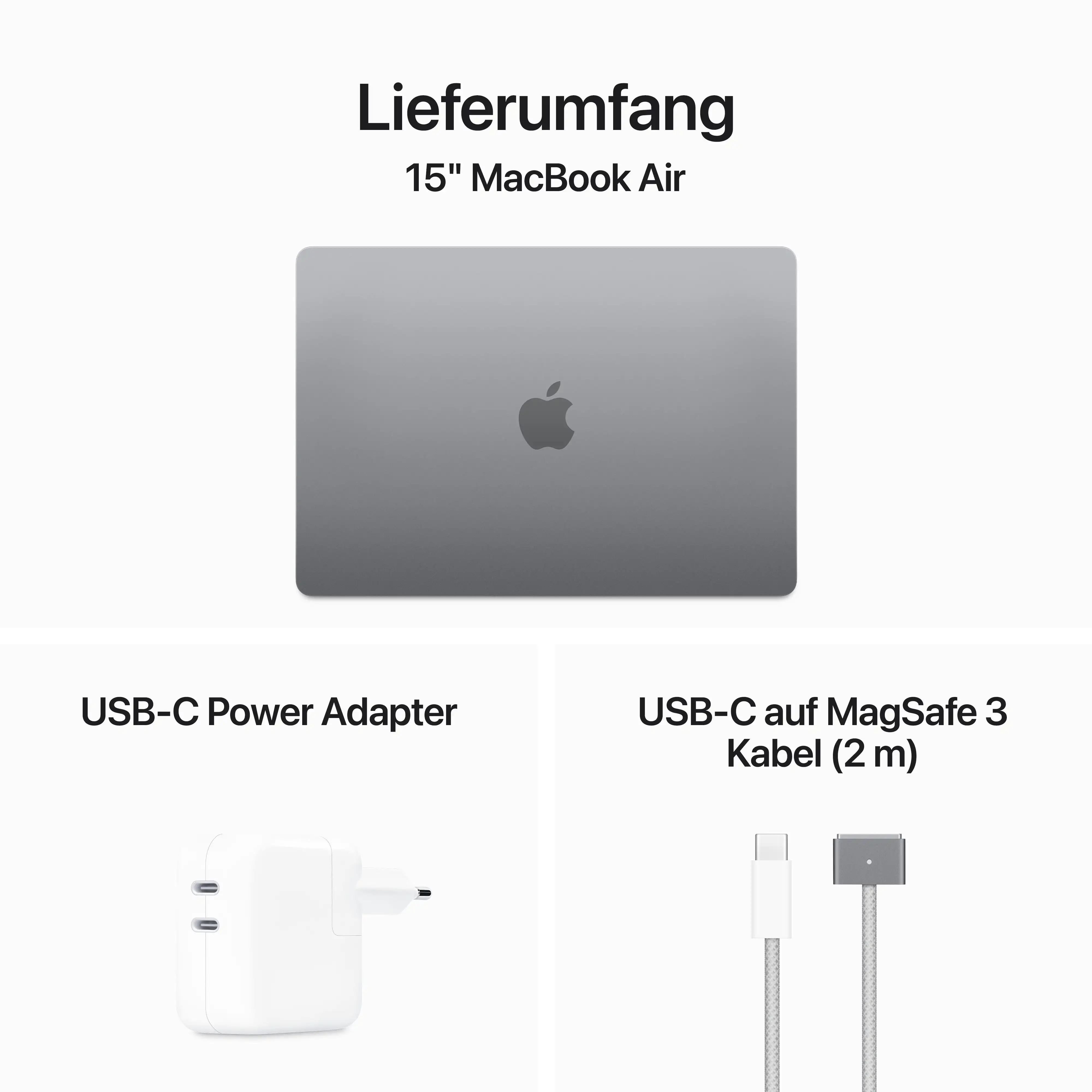 Macbook Air 15'' - M3 8-Core CPU - 10-Core GPU - 8 GB - 512 GB SSD - Spacegrau // 2024