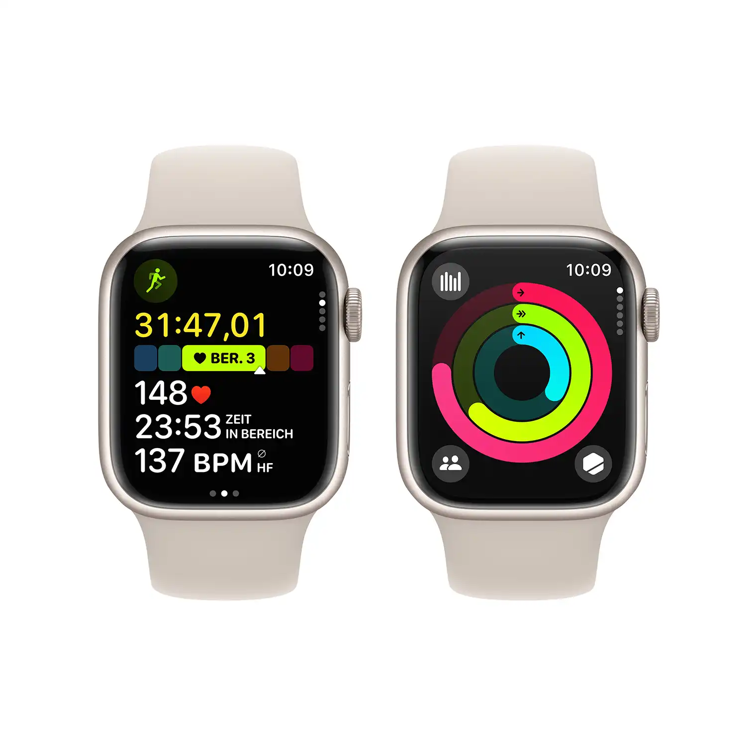 AppleWatch S9 Aluminium 41mm Polarstern (Sportarmband polarstern) S/M